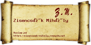 Zisencsák Mihály névjegykártya
